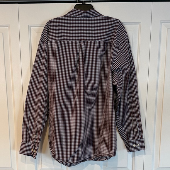 Izod Men's Blue and White Gingham Button Down Shirt - Picture 5 of 10